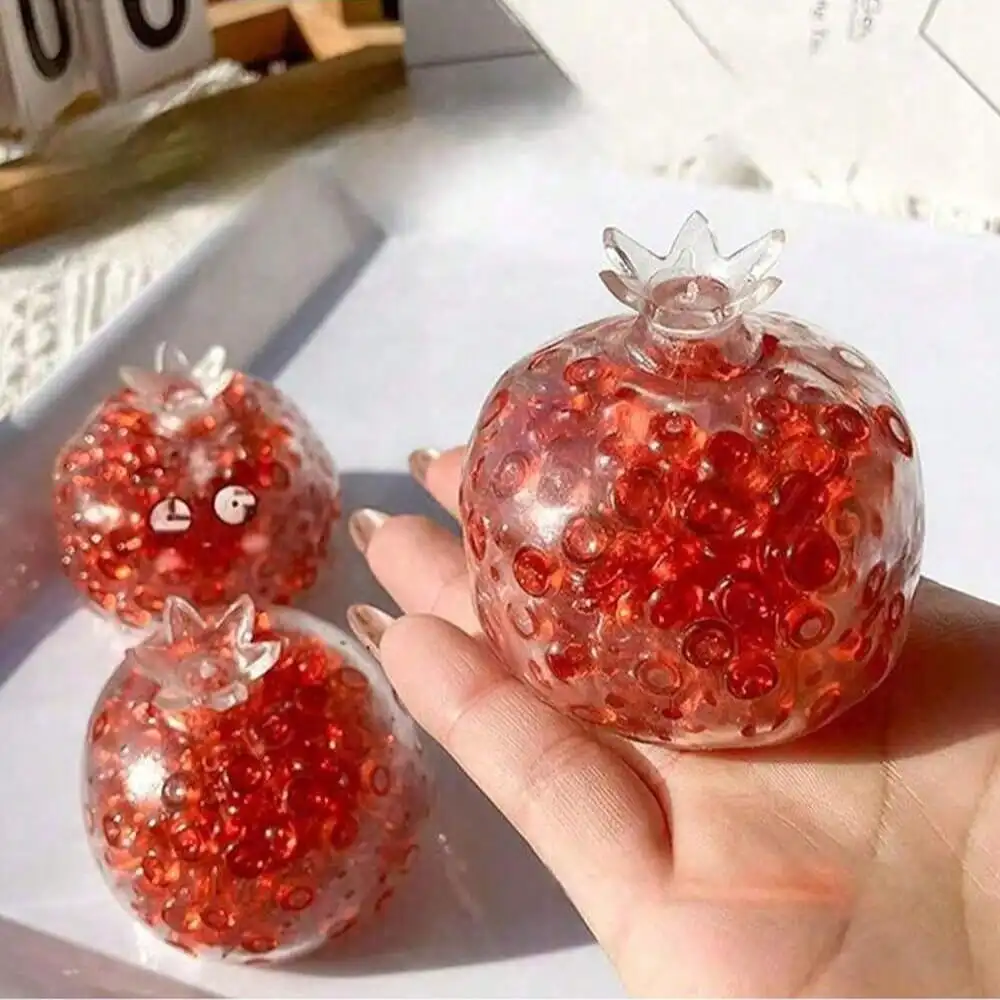 

1/3/6pcs Handmade Pomegranate Squeeze Ball, Malleable Vacuum Ball Stress Relief Toy, Sensory Toy To Relieve Stress, Adult Office Desk Decor, Random Style And Color