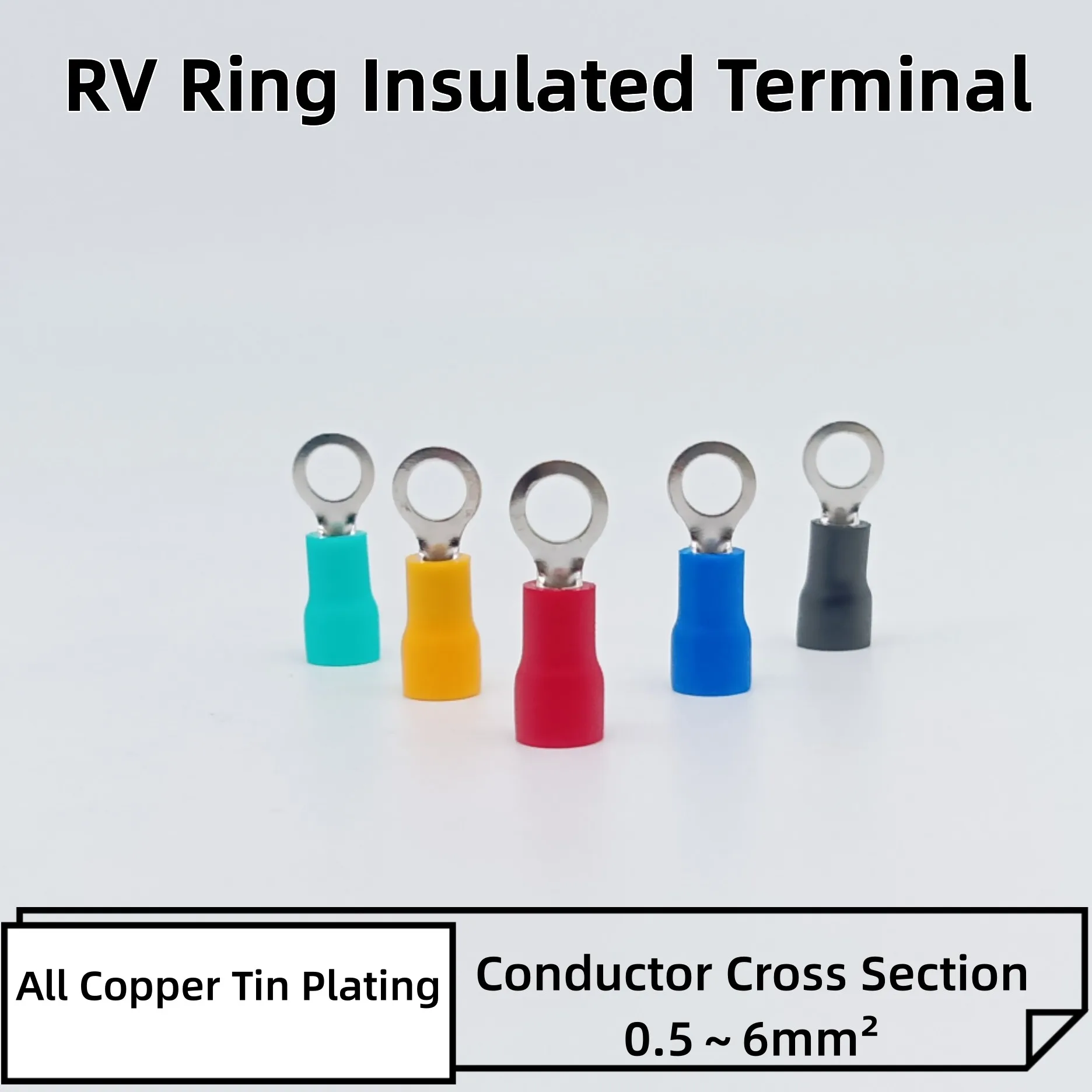 100PCS  RV 1.25-3 4 5 ，RV2-3 4 5  RV5.5-5 Ring Insulated Wire Terminals ，Cable Wire Connector Electrical Crimp Terminal