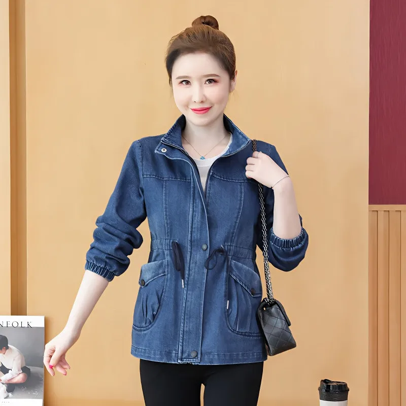 

New Women's Denim Jacket 2026 Spring Autumn Mid Length Version Appear Thin Ladies Korean Version Loose Female Windbreaker Coats