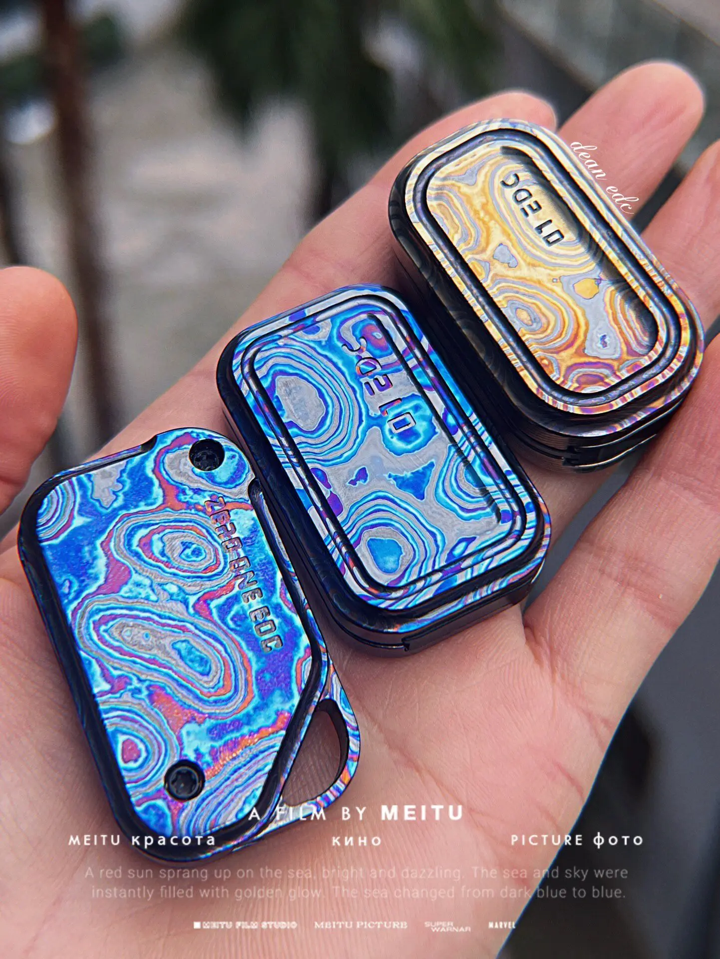 Used EDC [01edc] Zirconium Horse Feel Push Card Sprocket Fidget Spinner
