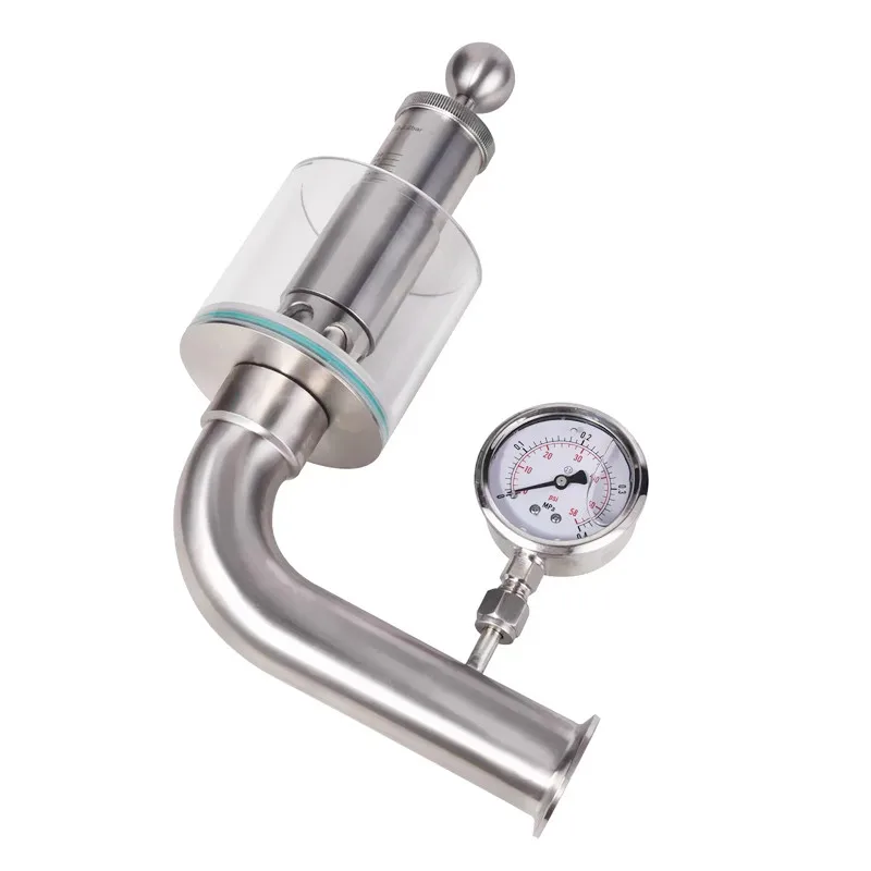Imagem -03 - Válvula de Escape Automática de Segurança Tri-clamp Air Release Valve 0.22.2 Bar para Destilação de Cerveja Caseira f 32 mm Od50.5 mm