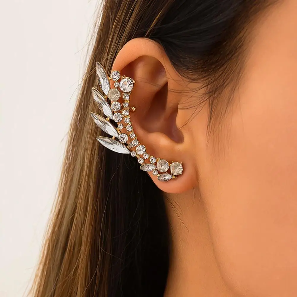 Decoration Female Sparkling Long Lasting Ear Cuff for Party Wedding Club