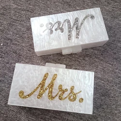 Mirror Luxury Bags Designer Party Handbag Shoulder White Acrylic Clutch Brand Evening Personalized Custom Name High Grade Store