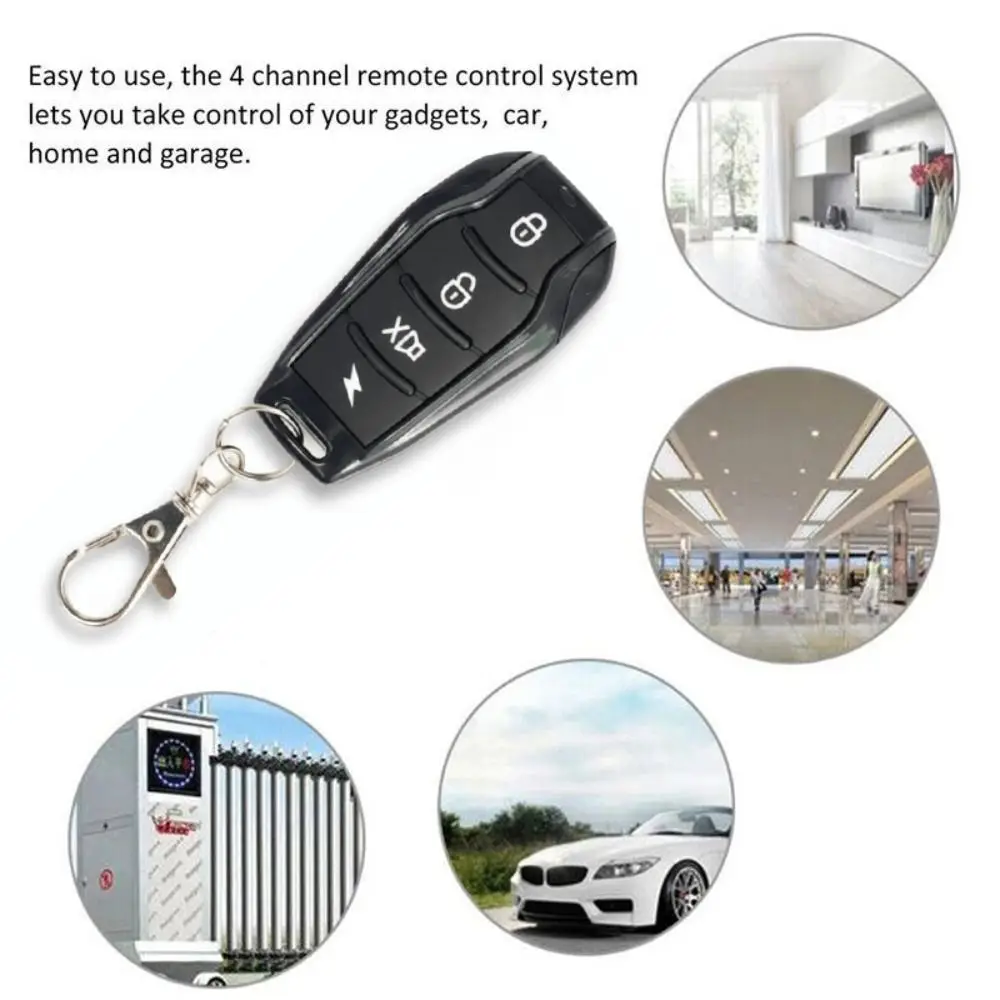 

433MHz Frequency Door Remote Control Cloning Code Wireless Wireless Controller Universal 4 Keys Clone Remote Control Garage Door