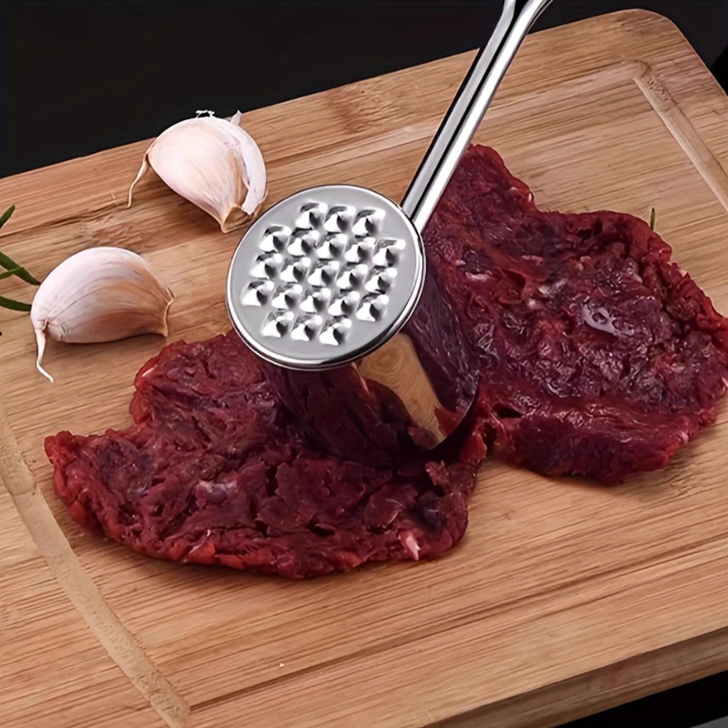 

1pc Meat Food Hammer, Meat Tenderizer Tool - Stainless Steel Meat Mallet Hammer - Heavy Meat Pounder Dual Sided Hammer Tenderize