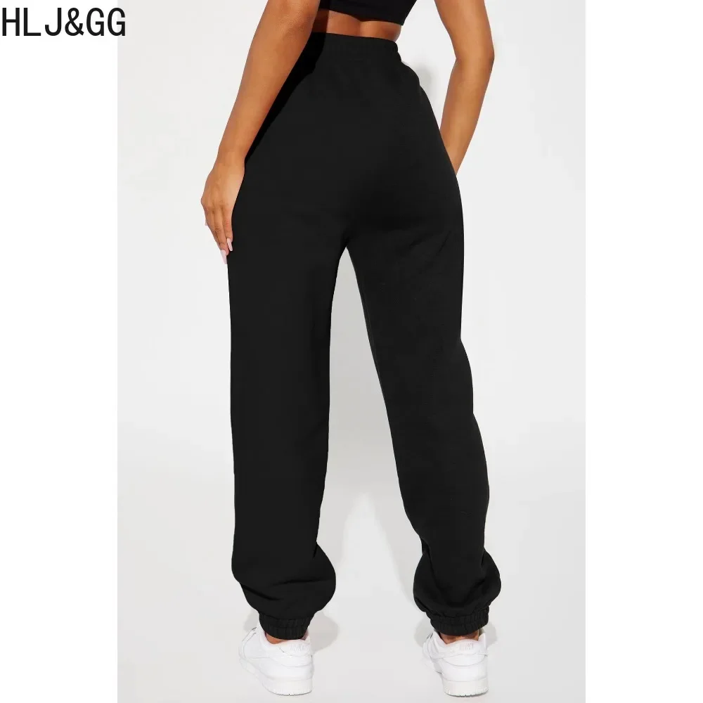 HLJ&GG Autumn Winter Zipper Hooded Long Sleeve Coat + Jogger Pants Tracksuits Women Solid Sporty Matching Two Piece Sets Outfits