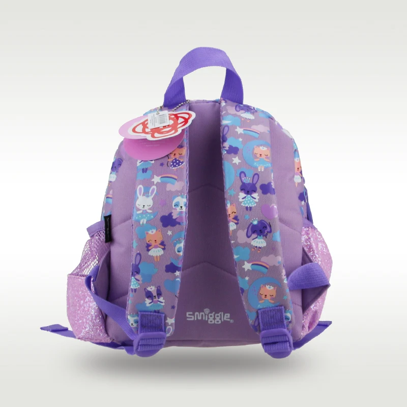 Alta qualidade australiano original smiggle meninas saco de jardim de infância meninos mochila coelho roxo das crianças 1-4 anos 11 polegadas