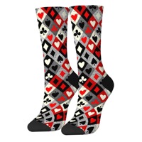 Playing card art theme Harajuku retro simple creative men's socks comfortable breathable crazy happy cycling couple socks