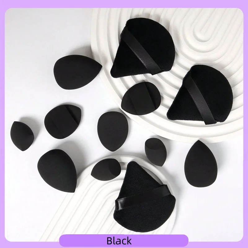 ドリフトボトル12個、スーパーソフトスポンジパウダーパフ、女性用のドライとウェットの両用メイクアップと美容ツール