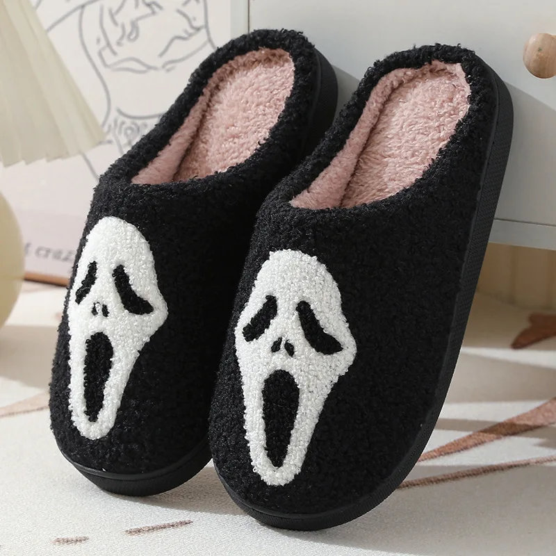 Asifn New Pumpkin Halloween Slippers Women Men Soft Plush Cozy Indoor Fuzzy Winter Home Footwear House Shoes Fashion Gifts