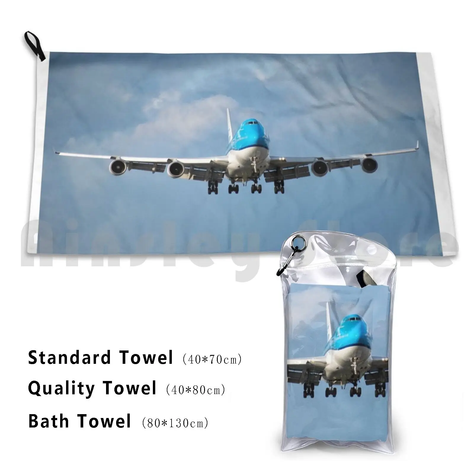 Klm 747-400 Nose On Landing Bath Towel Beach Cushion 747 400 Nose Boeing Flying Flight Aviation Pilot Airways Jumbo
