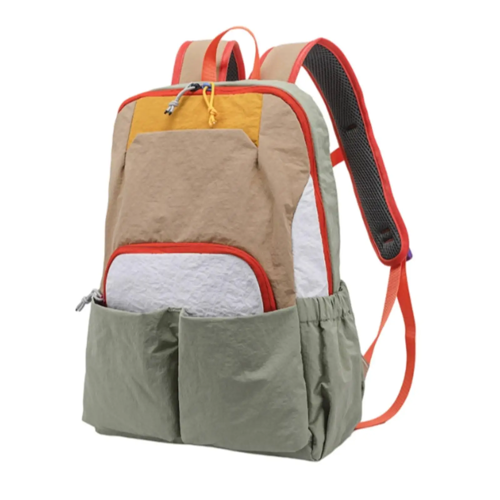 Outdoor Travel Rucksack Classic Rectangular Lightweight Nylon School Pack Functional Hiking Bag for Men and Women