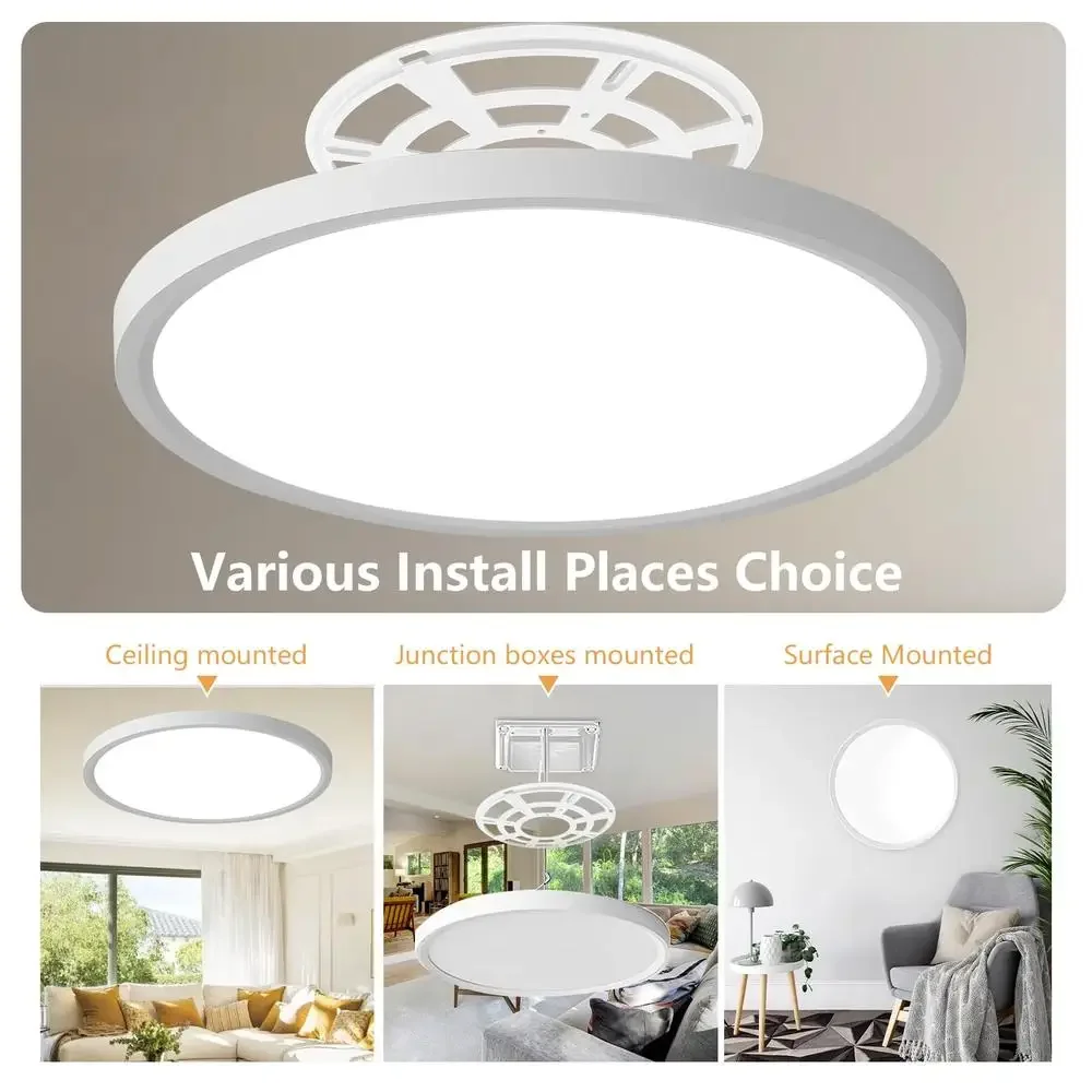 Dimmable LED Flush Mount Ceiling Light 43W 3200LM Stepless CCT Remote Control Slim Design Energy Efficient Indoor Lighting