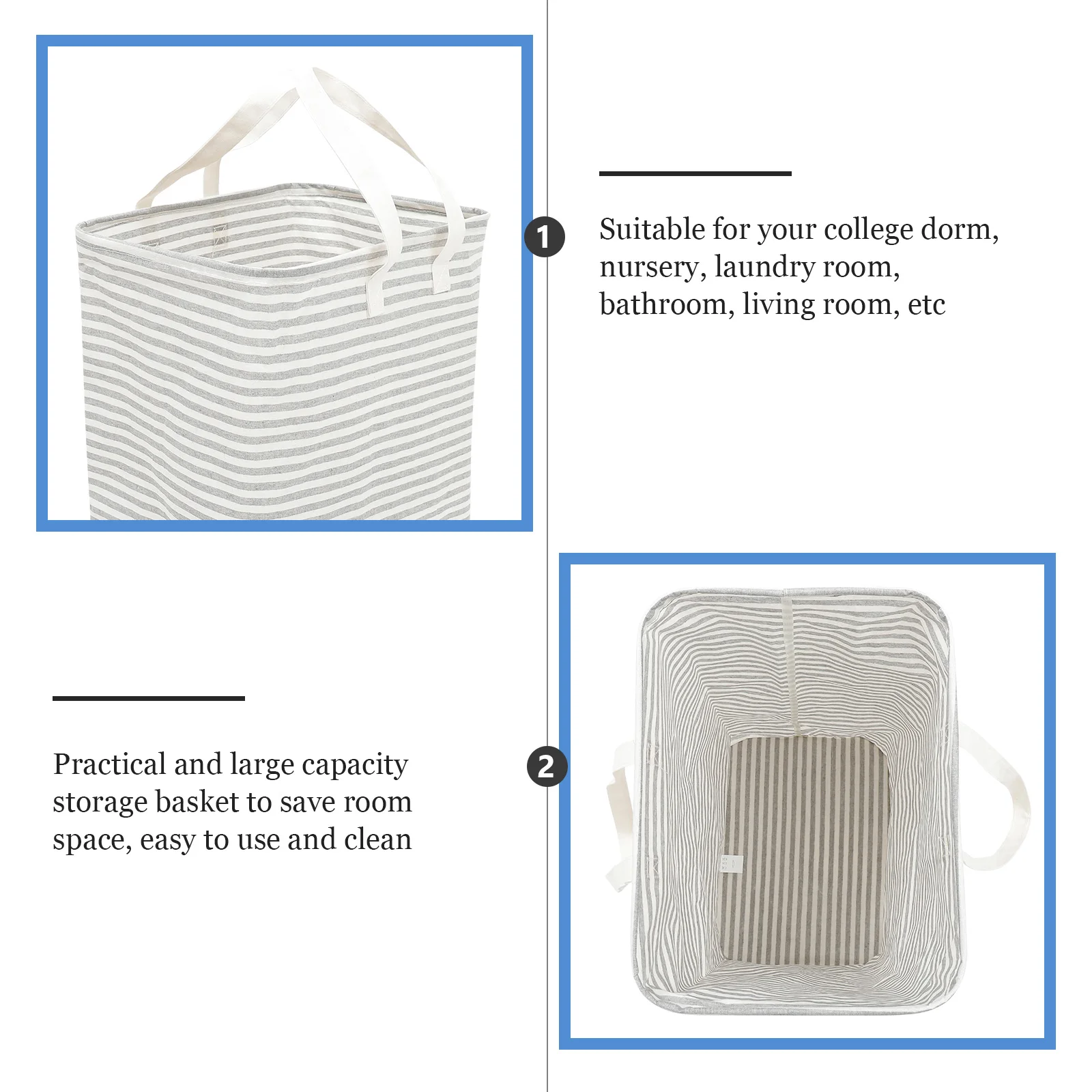 

Foldable Laundry Basket Dirty Clothes Holder Storage Box Cotton ganizer Sundries Basket Large Capacity Save Space Bedroom