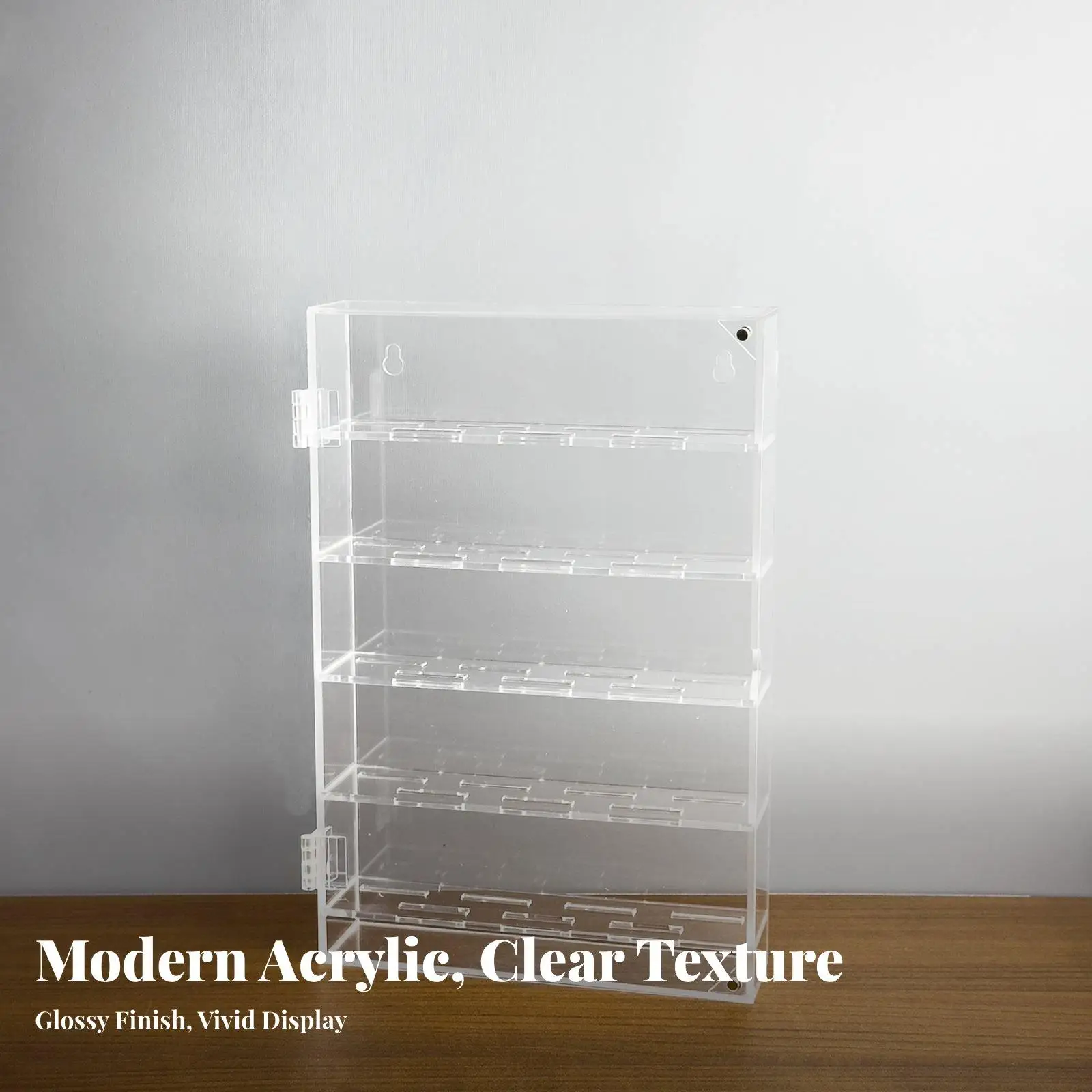 Acrylic Coin Medal Display Organizer 5 Layer Clear Case for 35 Challenge Coins Badges Dustproof Hinged Cabinet Desk Shelf