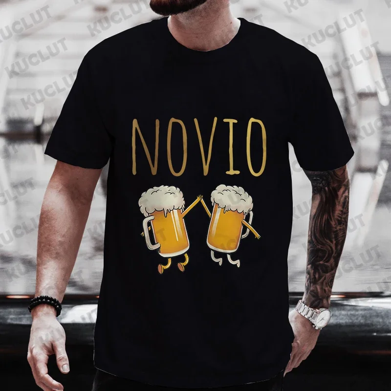 Fidanzato spagnolo Evg Team Groom Man T Shirt Single addio manica corta Tees addio al celibato Tshirt Wedding Beer Graphic Tops