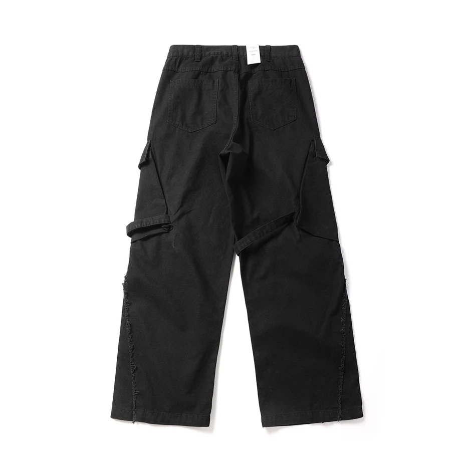 Mens Pockets Cargo Pants Cotton Casual Trousers Men Streetwear Wide Leg Function Paratrooper Pant Cityboy Baggy Logging Pants