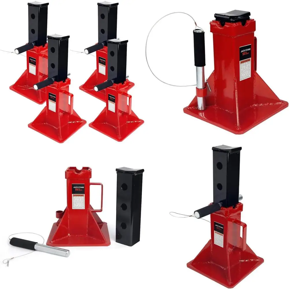 

Automotive Jack Stands 22-Ton Capacity, Pin Style V-Shaped Saddle, Adjustable Up to 44,000 LBS for Garages, Repair Shops, and DI