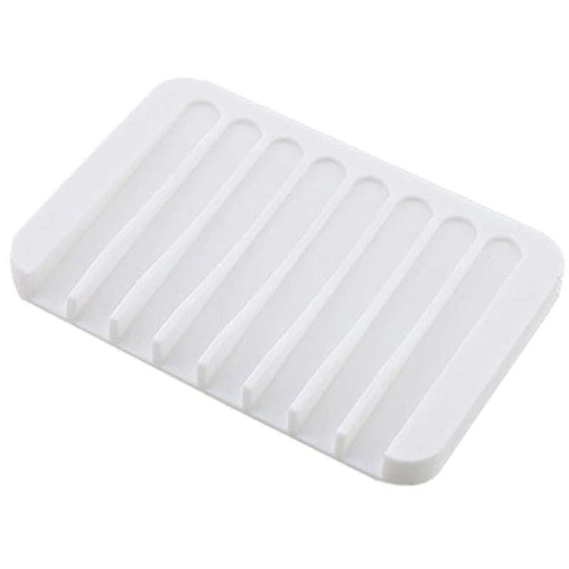 2x Self Draining Soap Dishes Silicone Soap Saver Waterfall Drainer Soap Holder for Bathroom Extend Soap Life Soap Bars