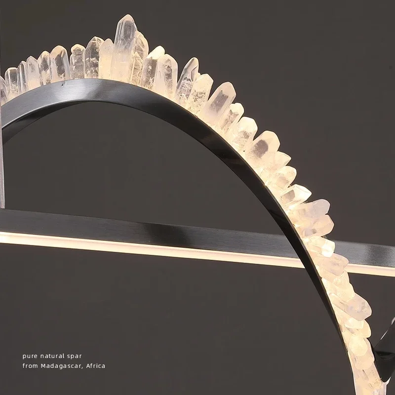 Candelabro de cristal Natural de estilo lujoso, luz Simple postmoderna, salón, sala de estar, restaurante, dormitorio, lámparas creativas de diseño
