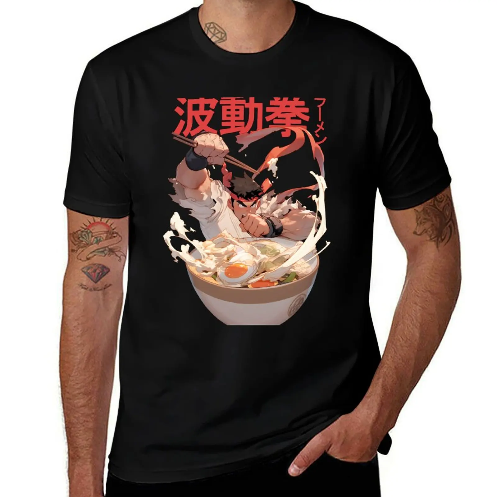 

Hadouken Ramen T-Shirt oversized anime stuff blue archive cheap stuff Men's t shirts