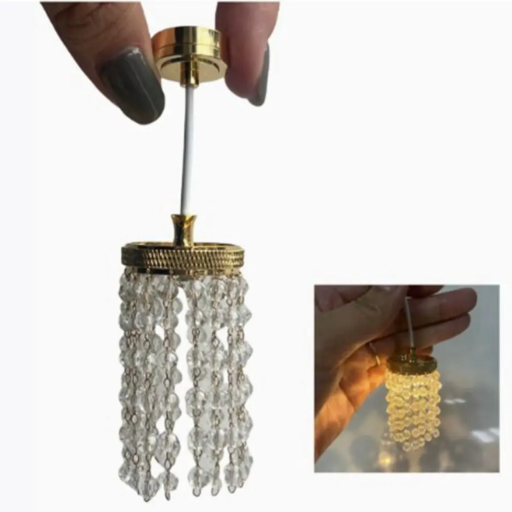 

1:12 Dollhouse Miniature LED Lamp 5 Styles DIY Chandelier Home Lighting Model Furniture Decor Lighting Toy