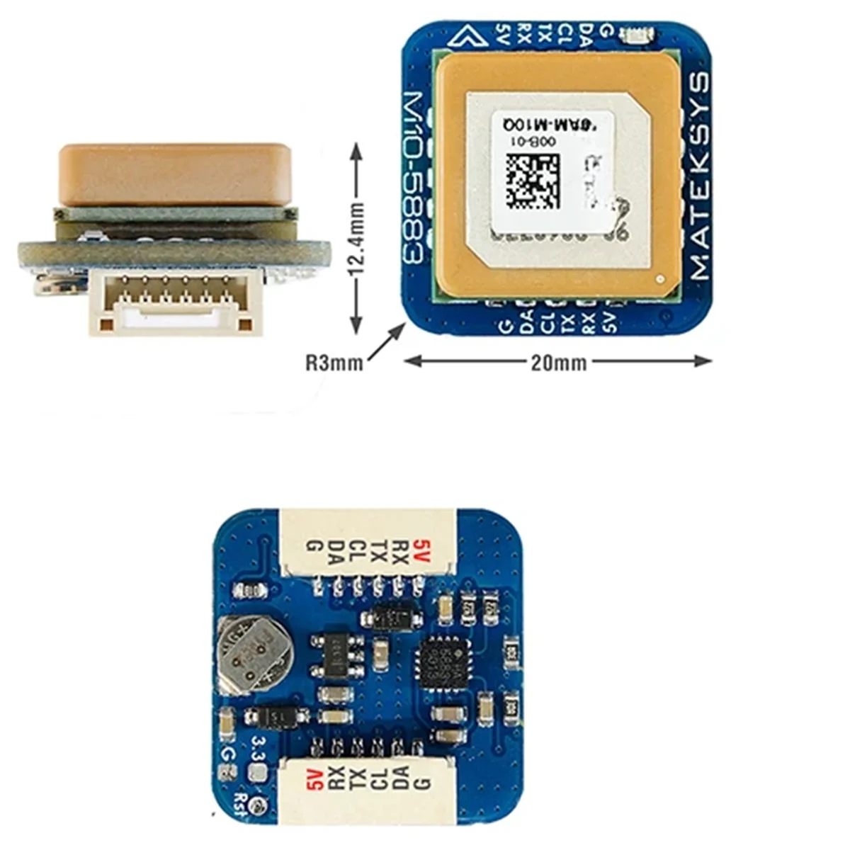 20X20mm M10Q-5883 GNSS GPS Module Magnetic Compass QMC5883L M8Q for RC Airplane FPV Freestyle Long Range Drone DIY G