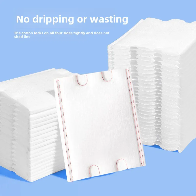 Einweg-Wattepads zur doppelseitigen Make-up- und Make-up-Entfernung zum Reinigen und Nassanwendung von Gesichtsbeuteln, tragbar (220 Stück)