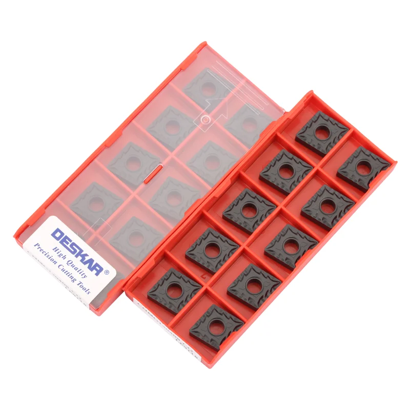 DESKAR inserti CNMG120404 CNMG120408 CQ LF9118 CNMG Utensili per tornitura per tornio CNC Lavorazione di parti in acciaio Lama da taglio