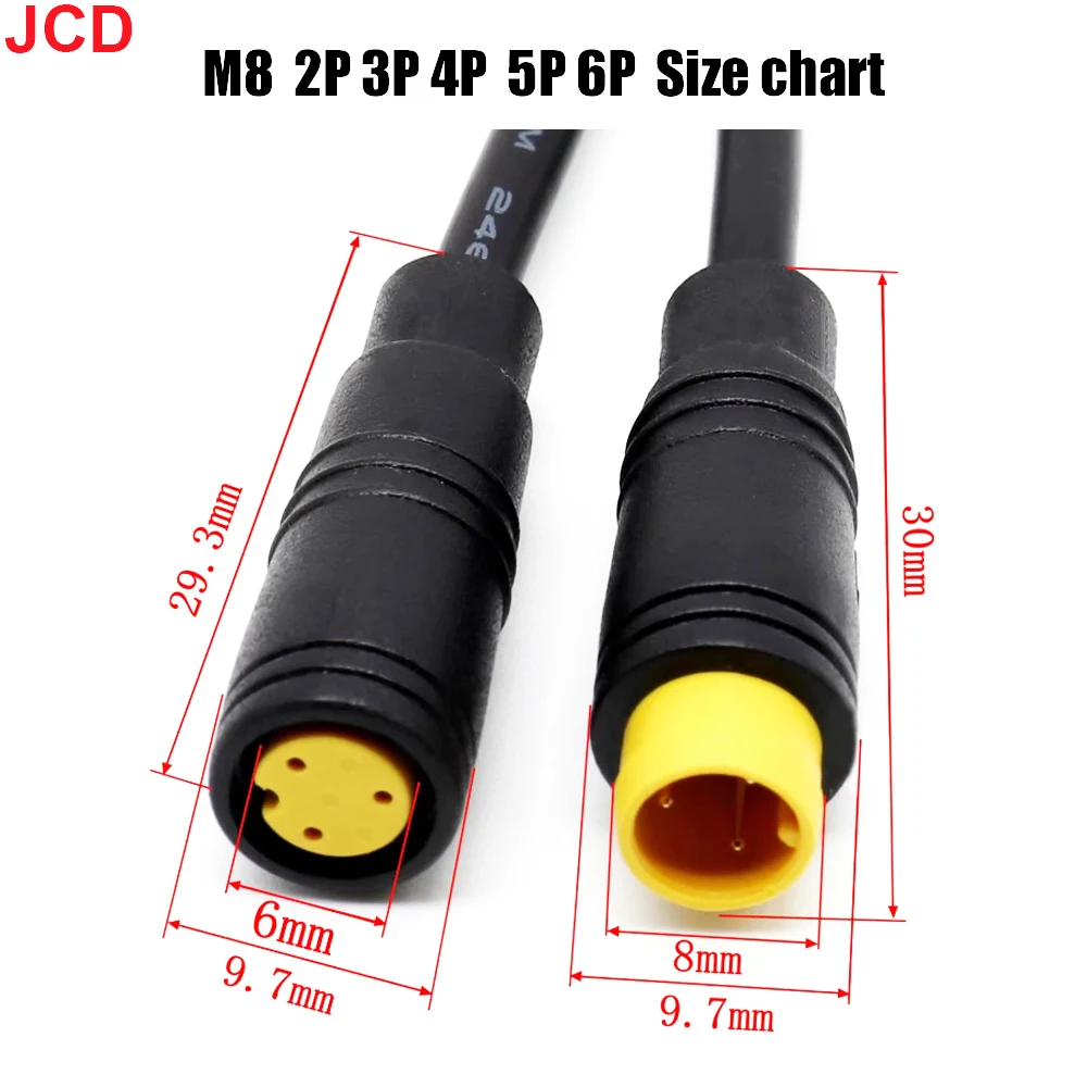 1pcs M6 M8 2 3 4 5 6 Pin Electric Bicycle Butt Joint Plug For Ebike Display Cable Male to Female Waterproof Aviation Connector