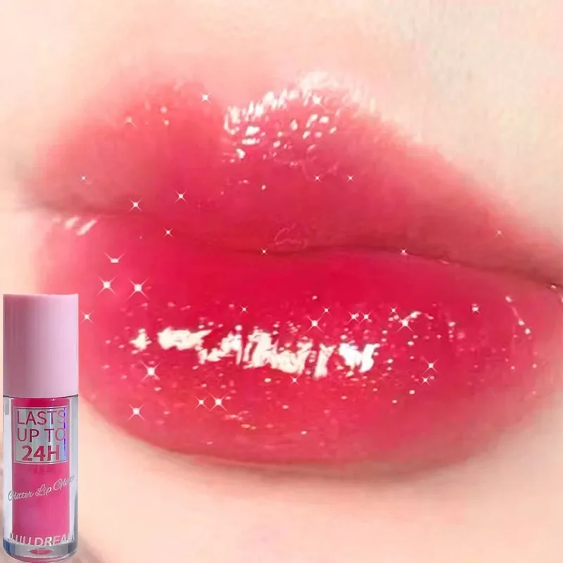 Water Glitter Lip Oil Honey Liquid Lipstick Changing Color Plumper Lip Glaze Tint Crystal Clear Texture Lip Gloss Korean Makeup