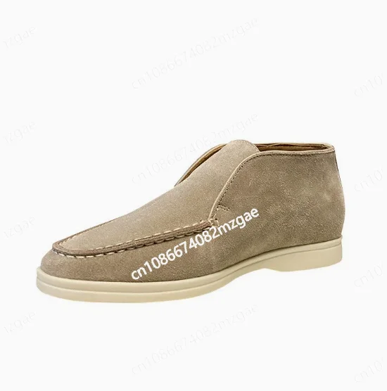 

High top women's loafers, casual shoes, retro flat heeled boots, couple's casual shoes