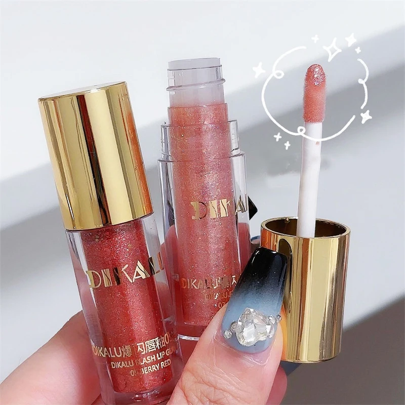 Wasserdichter Diamant schimmer Glitter Lip gloss 5-Farben funkeln der Glitzer flüssiger Lippenstift Diamant Perle Lip gloss sexy Lippen Make-up