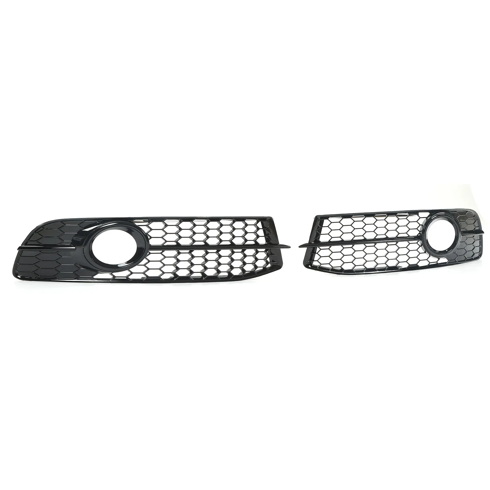 

2pcs Glossy Black Front Foglight Grille Left Right Mesh Style Replacement for A6 C6 2008-2011