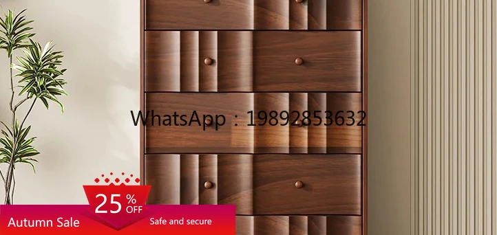 

solid wood retro storage side cabinet living room bedroom bedside storage drawer storage cabinet