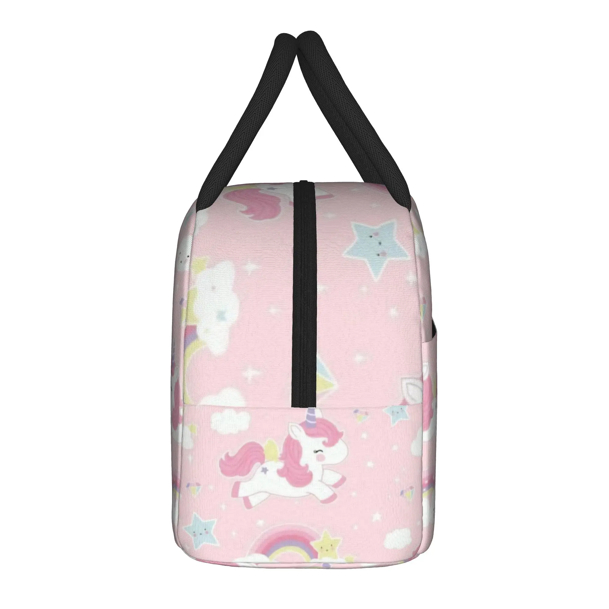 Cute Cloud Unicorn Lunch Bag  Cute Lunch Box Office Convenient Thermal Tote Handbags For Child Oxford Print Cooler Bag