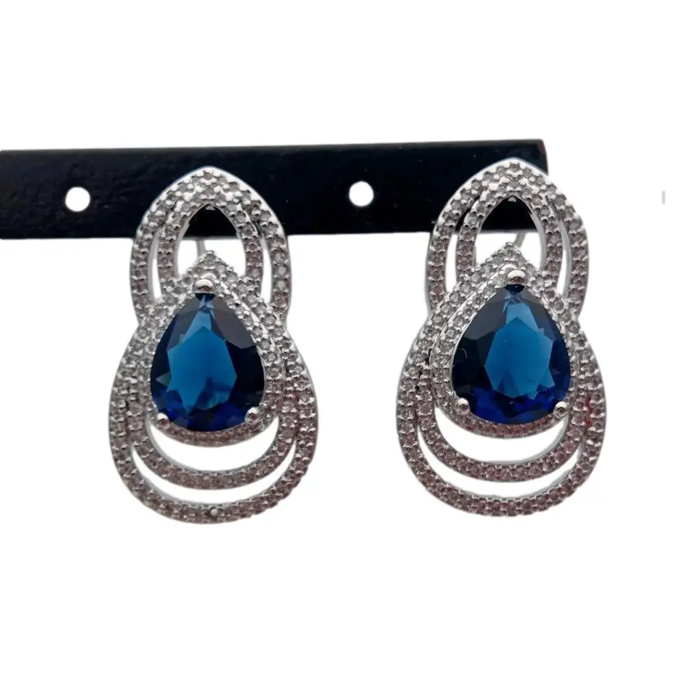 

Y.YING White Gold Color Teardrop Shape Stud Earrings Crystal Earrings Women Fashion Jewelry Wholesale