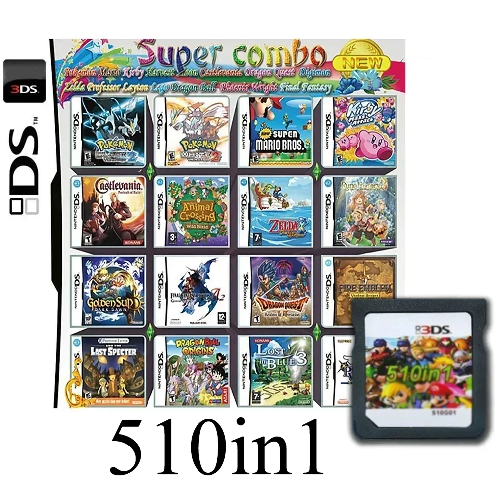populaire VS 4300 in 1 compilatie Pokemon GameCards DS NDS 3DS 3DS NDSL Game Cartridge Card Video Game Handheld Player (R4 Card)