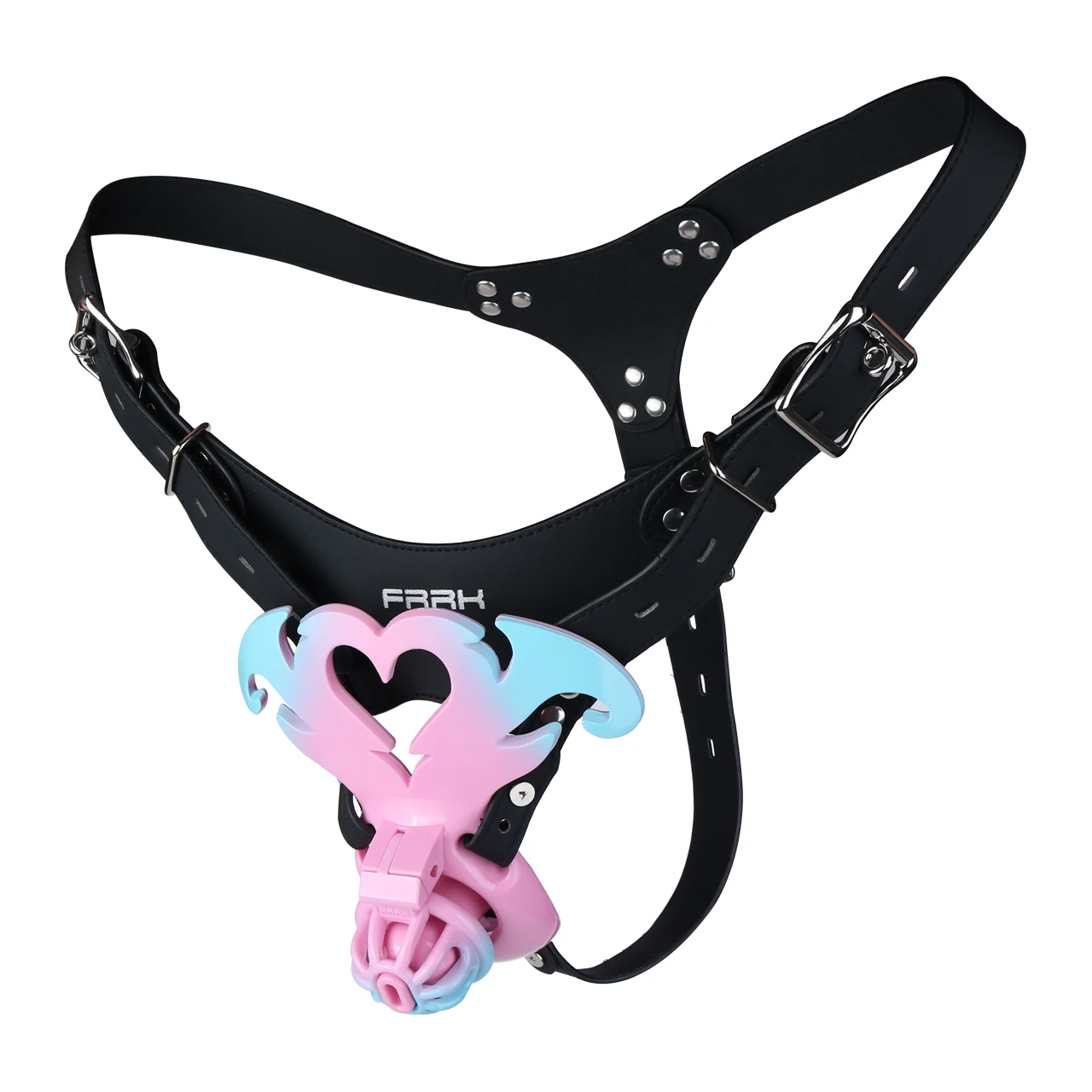 LEZEE Resin Male Chastity Cage Breathable Urethral Locking Device With PU Leather Chastity Belt Cockring Abstinent Penis Cages - view 3