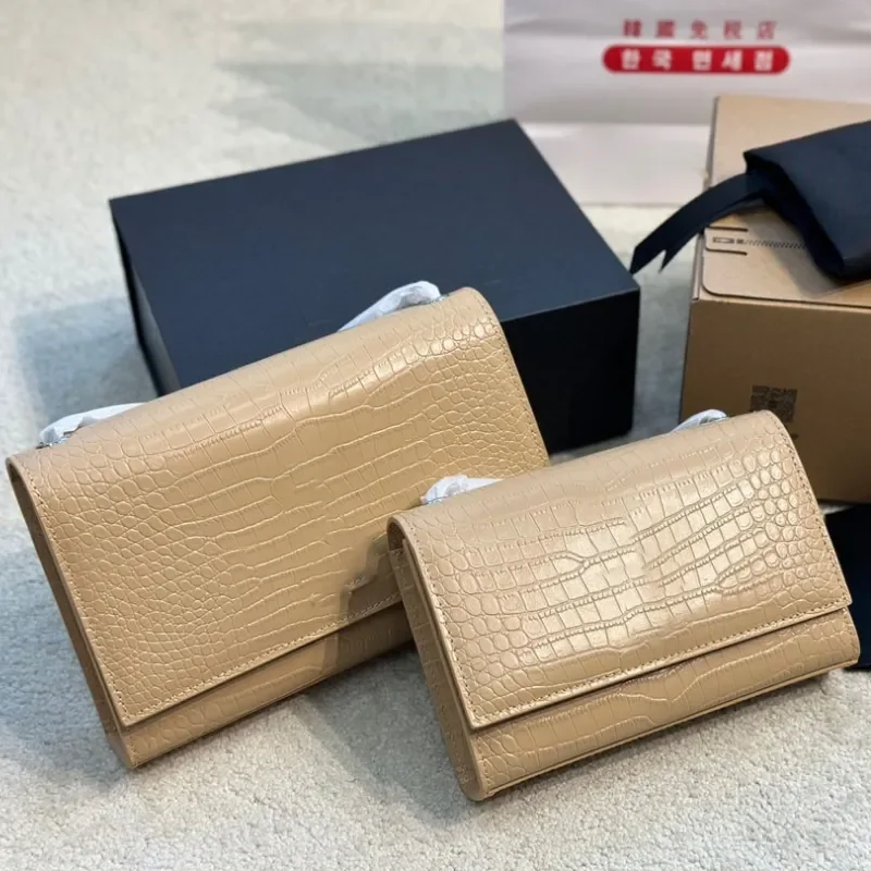 

Designer KATE MEDIUM CHAIN BAG CROCODILE LEATHER Women Leather Shoulder Bags Crossbody Fashion Brand Woman Vintage Totes Purse