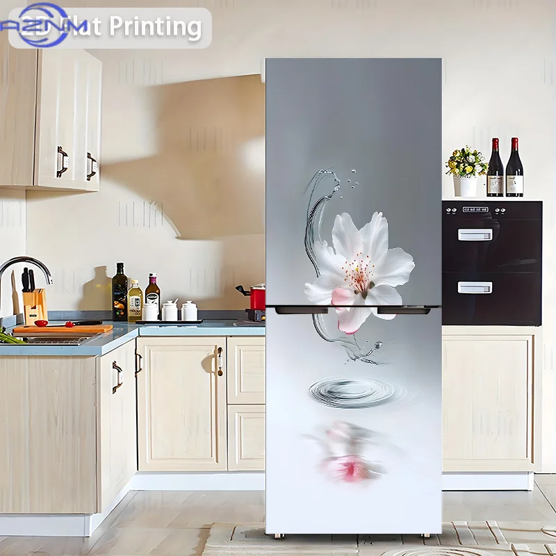 1pc of 2D Flat Design Refrigerator Sticker, 23.62×70.87 inch, Self-Adhesive Wall Decoration Wallpaper Capturing The Moment of