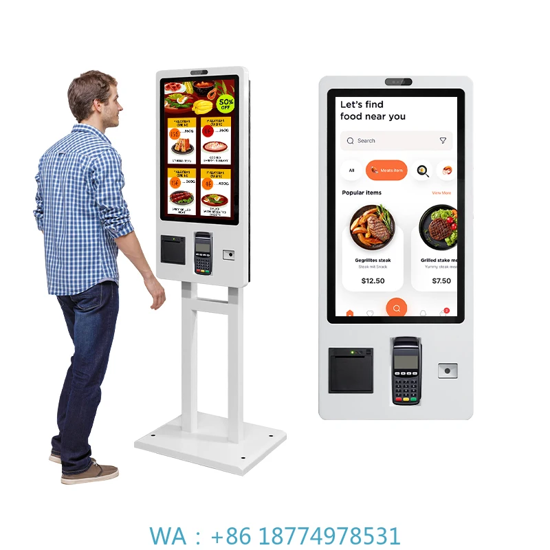 Fastfood Self Ordering Kiosk for /Restaurants 24 27 32 Inch POS Touch Screen Self Checkout Machine Payment Terminal Mcdonalds