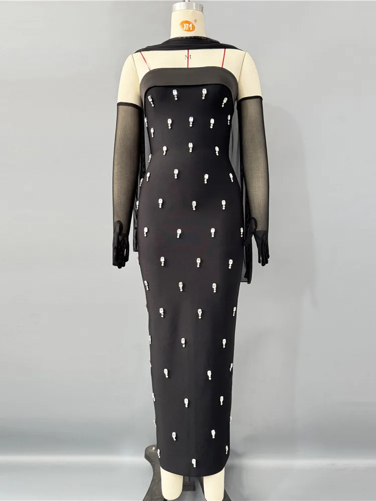 E Vestido Cruzado Ajustado para Fiesta de Cumpleaños, Vestido de Noche con Cintura Alta y Cierre, Mezcla de Poliéster ...