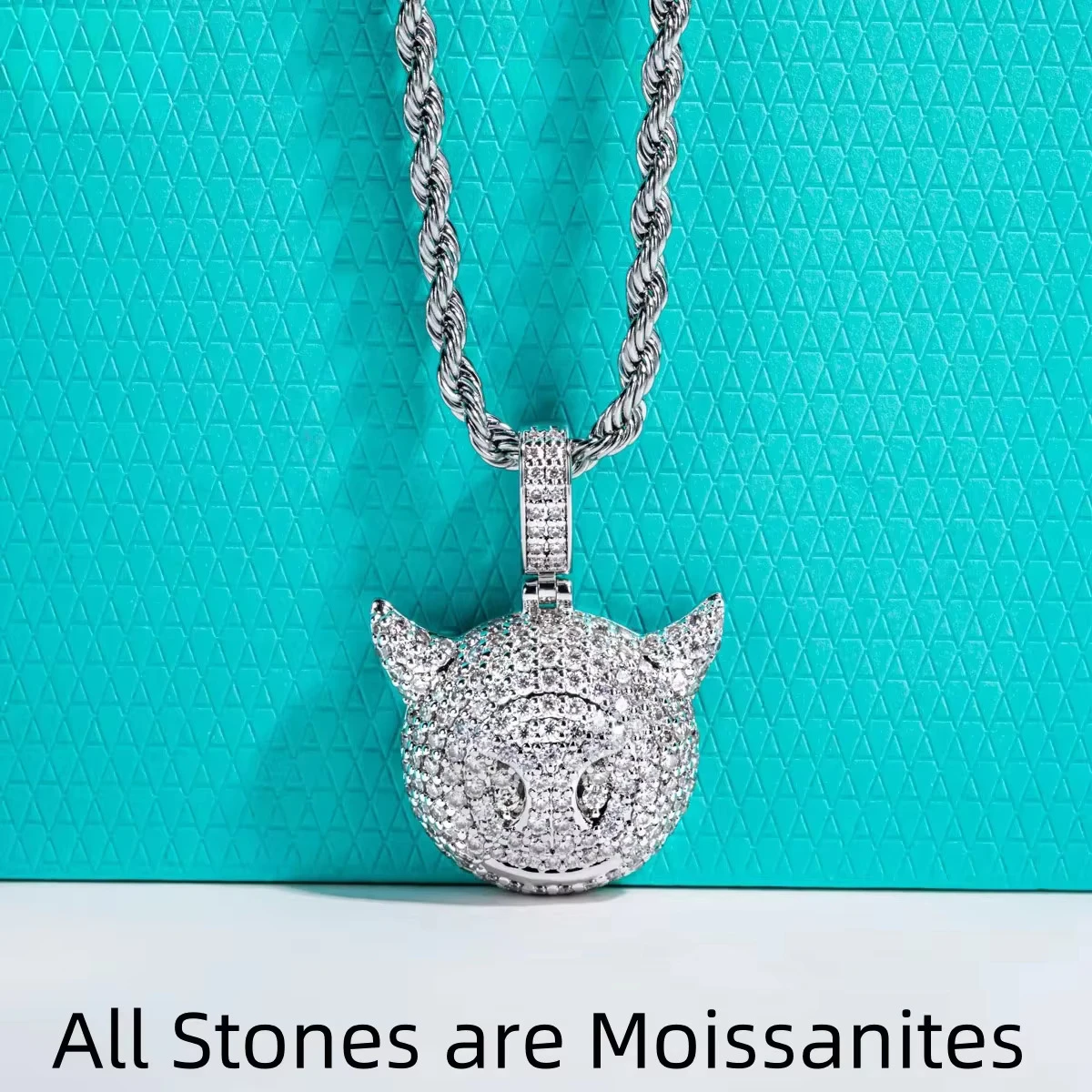 FCGJHW Moissanite Little Devil Necklace 14K Gold Plated Pendant 60cm Heavy Metal New Age Jewelry for Men&Women 2026