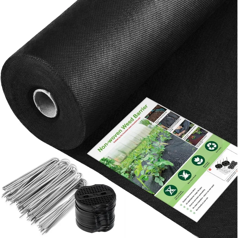 Heavy-Duty 3-Ounce Non-Woven Landscape Fabric Roll 3.3 Feet X 100 Feet Thick Weed Barrier for Garden And Lawn Control