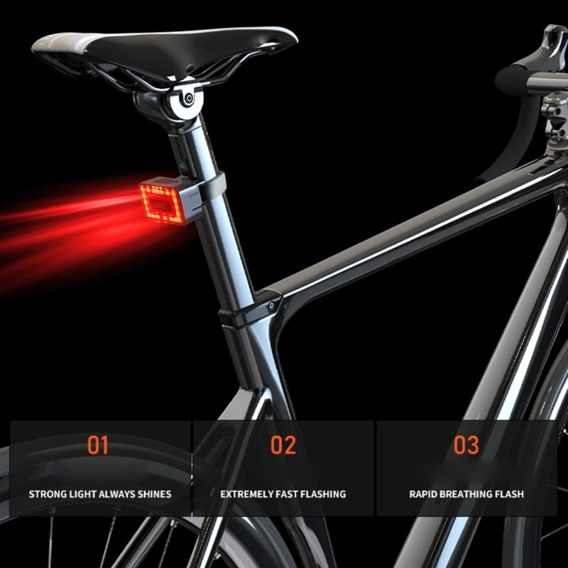 Bicycles Radars Taillight Rear Light with Visual Alerts for Approaching Vehicles