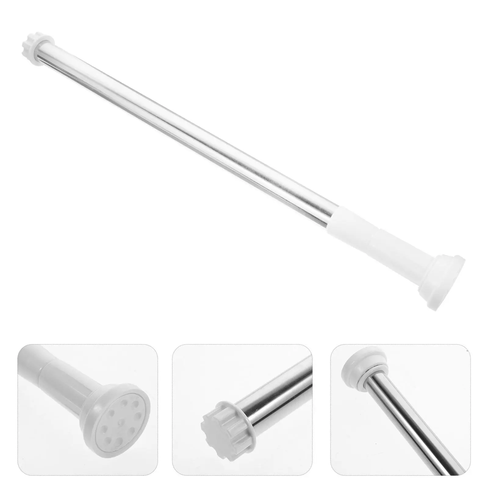 

Heavy Duty Stainless Steel Adjustable Shower Curtain Rod Easy Tighten Lock Wall Safe Sturdy Bathroom Use