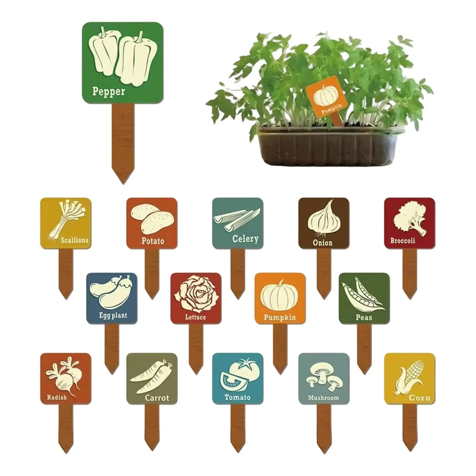 15Pcs Plant Labels Waterproof Garden  Labels Stakes Tags Reusable Flower Veg Seedlings Classification Markers Plate Plant Marker