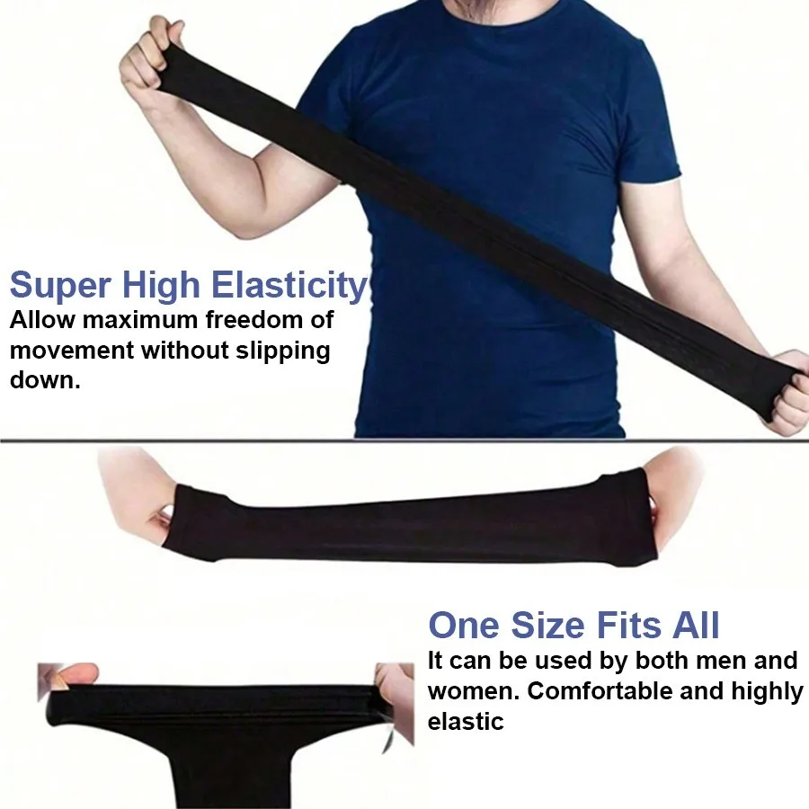 3 أزواج من قفازات الصيف للحماية من أشعة الشمس للرجال والنساء، قفازات ذراع مرنة قابلة للتنفس من الحرير الجليدي لركوب الدراجات في الهواء الطلق والقيادة