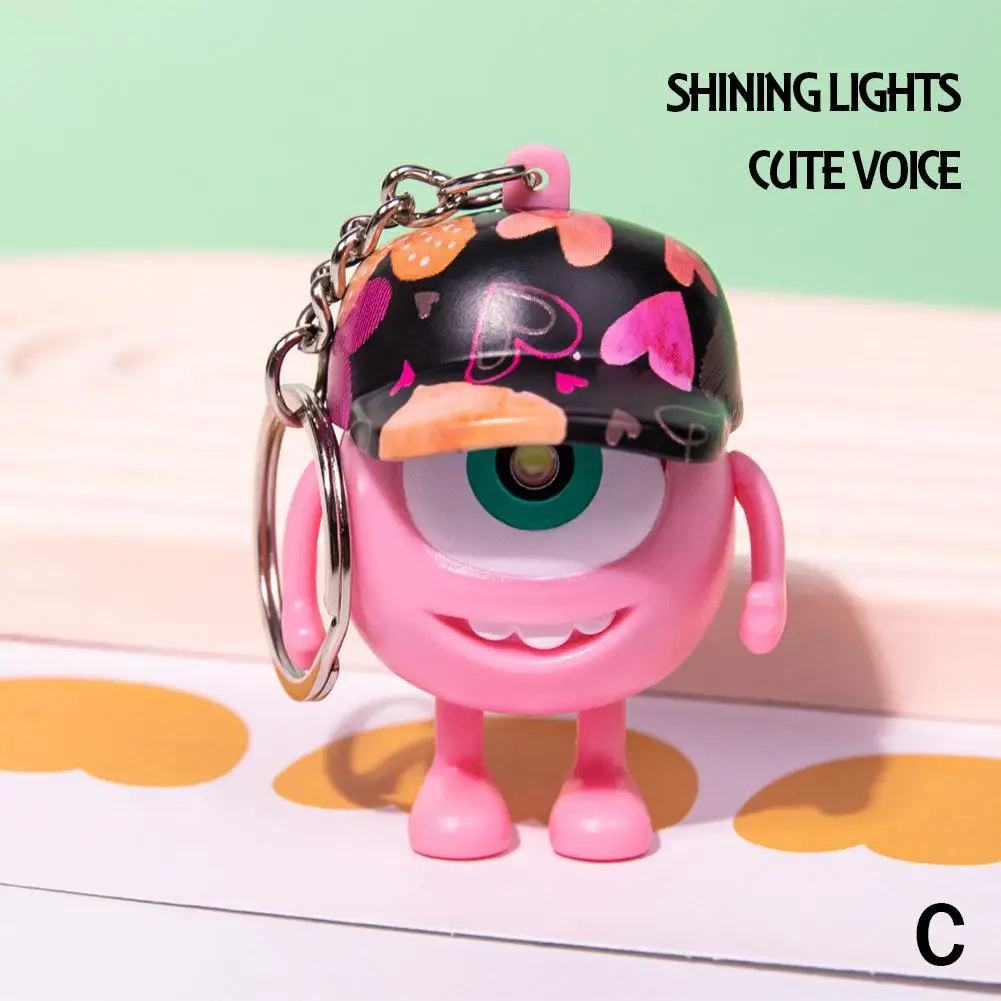 Miniatures Glowing Big Eyed Keychain Toy Whispers Light Love Sound Effects You Figurines I Wholesale Plastic V6o7